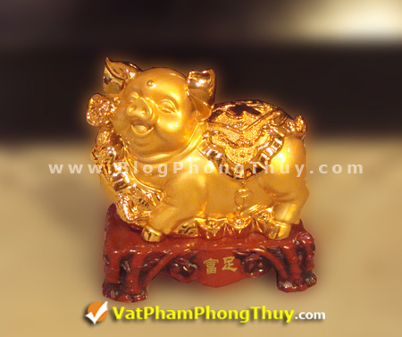 heo vang tu tai tru f191 Tượng Heo phong thủy   Linh vật giúp tăng tài phú và phúc khí